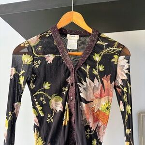 Vintage Fuzzi Italian Wool and Flower top